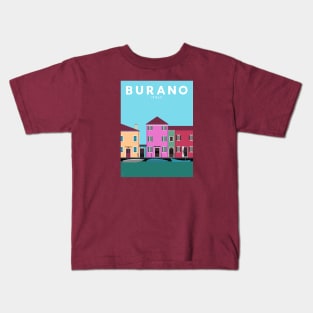 Burano, Italy Travel Poster Kids T-Shirt